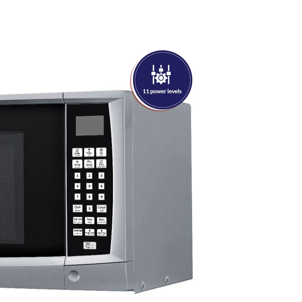 23L Microwave Digital , 900W | 11 Microwave pwr Levels | Silver| Cooking and Signal | Child Safety Lock | RO-23MGS