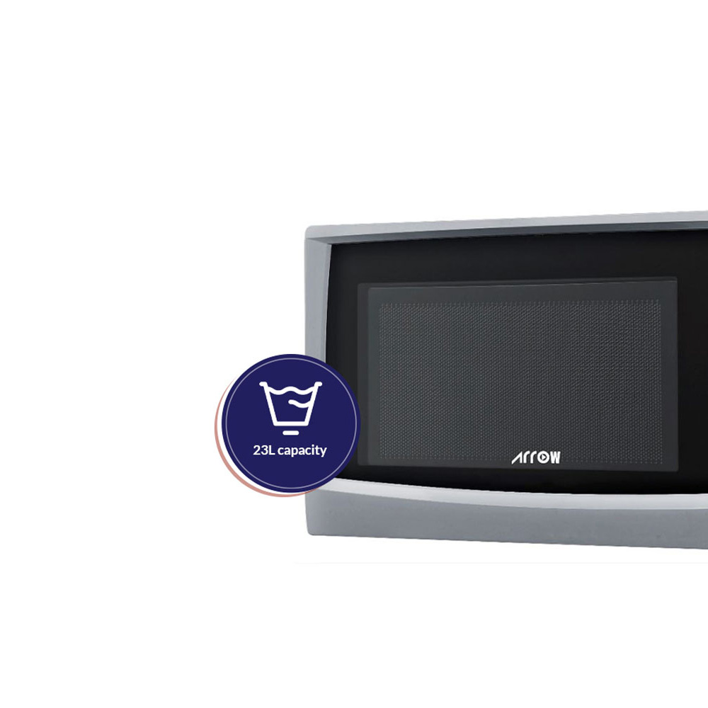 23L Microwave Digital , 900W | 11 Microwave pwr Levels | Silver| Cooking and Signal | Child Safety Lock | RO-23MGS