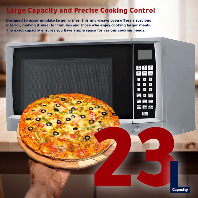 Arrow 23-liter Microwave RO-23MGS, 900 Watts Power, Digital Control Screen |RO-23MGS