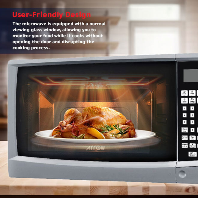 Arrow 23-liter Microwave RO-23MGS, 900 Watts Power, Digital Control Screen |RO-23MGS