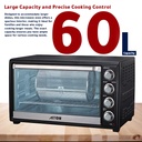 Arrow 60Liter, 2000W, Mini Electric Oven with Rotisserie & Convection & inside lamp, Black,RO-60EOW