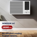 RO-18WHC, ARROW WINDOW AC,WHITE, 17200 BTU,COOLING ONLY